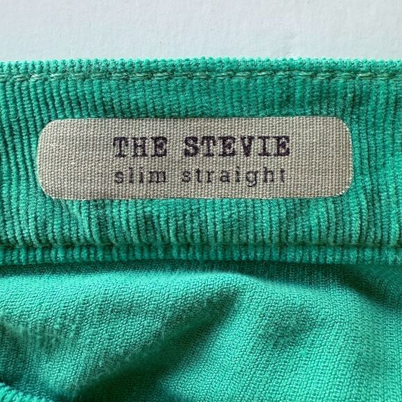 AG Adriano Goldschmied The Stevie Slim Straight Jeans in Green Corduroy Size 28 - Picture 7 of 11